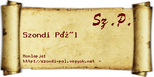Szondi Pál névjegykártya