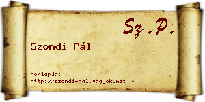 Szondi Pál névjegykártya