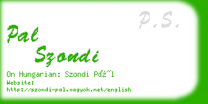 pal szondi business card